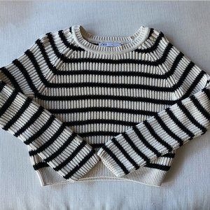 Zara Cropped Knit Striped Sweater
